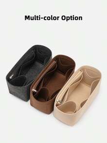 毛毡拉链收纳袋、手提袋、礼品袋、学校/教师用品配件 - 米色 - 查看 6