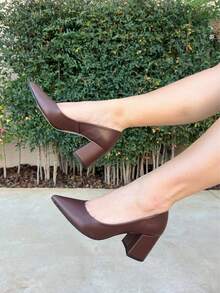 SCARPIN NAPA CAFÉ CONFORTÁVEL SALTO BLOCO 6,5 CM