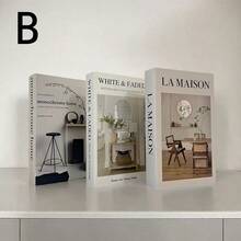 3pcs Vintage-Style Decorative Books, Fake Books, Simulation Books, Decor Books For Bookshelf, Cafe, Hotel, Photography Props, Film/Video Conversion Models, Nordic Home Decor, Coffee Table Accessories