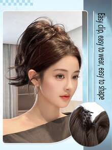 短款卷曲合成爪夹马尾假发 女士高髻马尾 - 彩色 - 查看 4