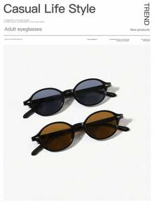 1 PC Men's Acrylic Bohemian Oval Frame Fashion Glasses For Festive Outings Holiday Accessories For Summer Beach Vacation,Outdoor,Travel Back To School Fashionable Preppy School Look