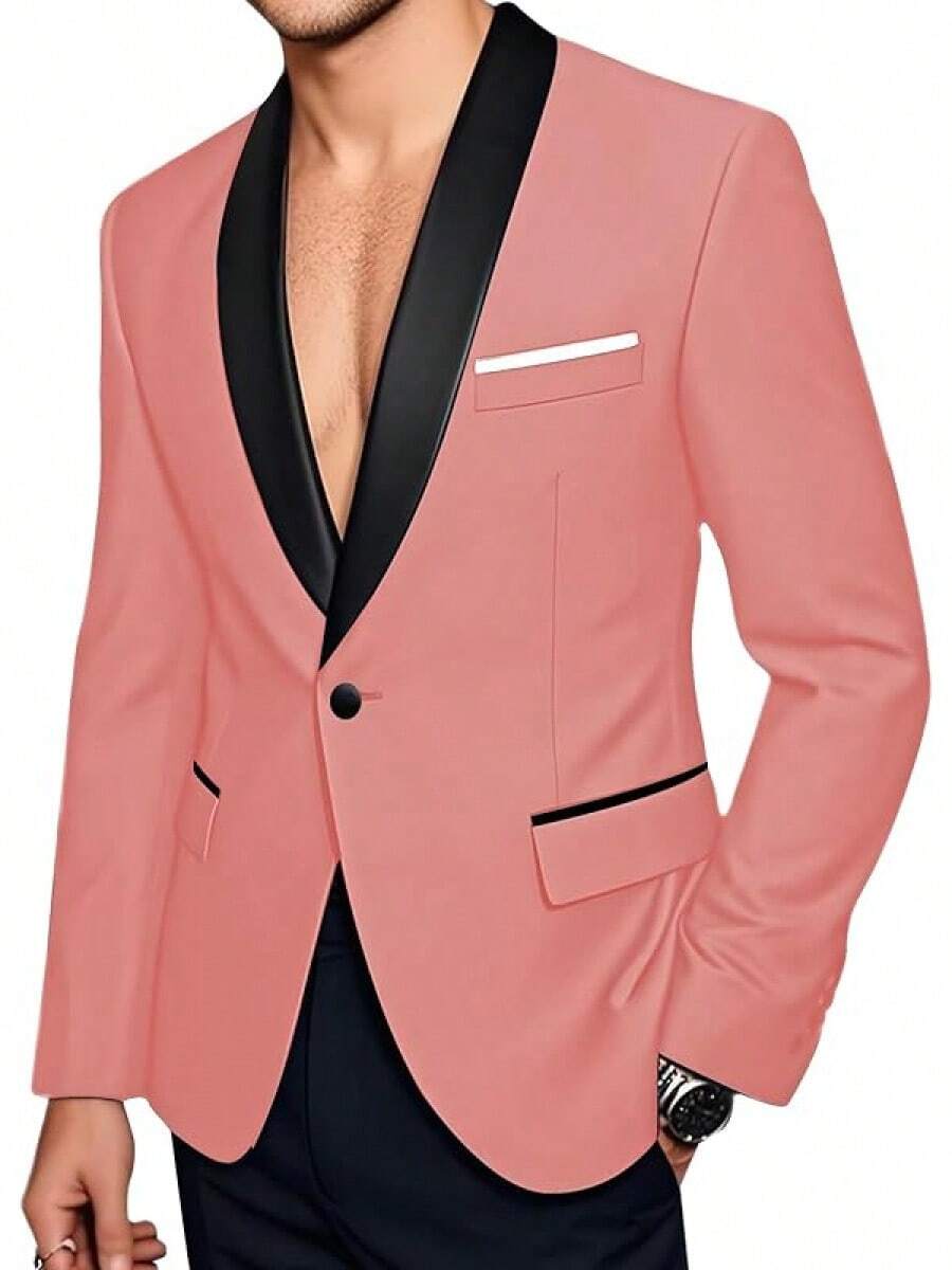 Barry.Wang Blazer For Men Paisley Sport Coat Lightweight Suit Jacket Regular Tuxedo Flower Mardi Gras Carnival Gift