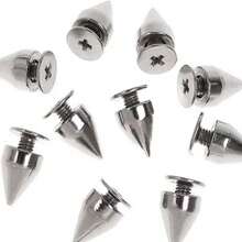 50/100/200pcs Punk Rivets, Cool Clothing, Bag, Hat DIY Crafting Cone Studs, Punk Style Rivet Accessories Screw Seats, Suitable For DIY Leather Crafts - 7mmx9.5mm Bullet Cone Studs And Metal Rivets - Multicolor - View 7