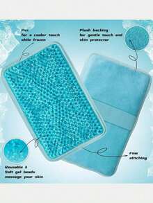 1pc Gel Ice Pack, Relieves Headaches And Migraines, Gel Bead Ice Bag With Strap, Reusable, Hot/Cold Therapy For Knee, Shoulder, Foot, Back, Ankle, Neck, Hip, Elbow, Wisdom Teeth - 7.76" X 4.93" (Blue), Summer Cooling, Beach, Travel, Christmas, Valentine's Day, Mother's Day Gift - Multicolor - View 3