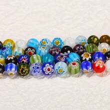 4/6/8/10mm Mix Colorful Glass Thousand Flower Stone Beads For DIY Bracelet Necklace Making Jewelry Accessories