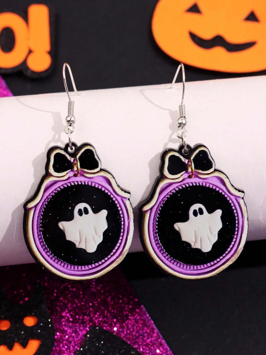 1 pereche cercei acrilici cu oglindă și cerc fantomă strălucitoare, la modă, rafinați, versatili, unici, creativi, potriviți pentru femei, potriviți pentru zilnic, naveta, festivaluri, petreceri