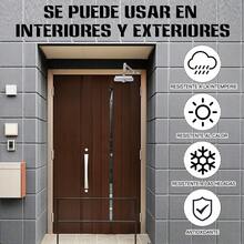 ¡Adiós a los golpes en las puertas! Cierrapuertas silencioso con resorte reforzado | Apto para puertas interiores de hasta 35 kg | Plantilla de instalación incluida - Plateado - Ver 2