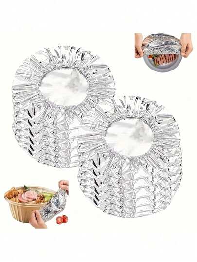 1/10/50片装可重复使用铝箔食品保鲜膜，适用于厨房和餐桌 - 隔热、保鲜，适合野餐、露营和居家使用，可重复使用食品包装，适合秋冬季食品储存和保鲜，万圣节/圣诞节适用