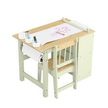 SoBuy KMB60 Children's Table With 1 Chair Children's Seating Group Inside Children's Table Chair Set Painting Table For Children - Green - View 5