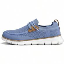Mens Casual Loafers Shoes Slip On Fashion Walking Dress Sneakers Business Oxfords Work Lightweight Soft Sole Zapatos-20256688 - 淺藍色 - 查看 11