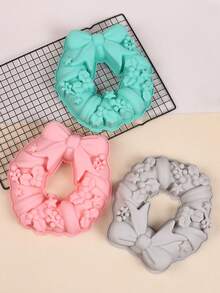 1pc Christmas Bow Wreath Silicone Cake Mold - Versatile Baking & Dessert Mold For DIY Pastries, Mousse, And More - Perfect For Holidays Like Christmas, Easter, Valentine's, Thanksgiving Christmas Christmas Decorations Christmas Pajamas Christmas Gifts Christmas Decor