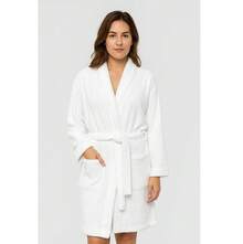 Luxury Microfiber Plush Velvety Soft Touch Thick Bathrobe For Men And Women Unisex - White - View 12