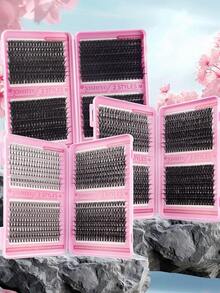 640 件单根睫毛，10D+20D+30D+40D/30D+40D+50D+60D/50D+60D+80D+100D DIY 睫毛簇 10-16 毫米 D 卷睫毛，带睫毛，适合在家自己佩戴、音乐节、日常外出 睫毛簇、睫毛簇、单根睫毛、睫毛、假睫毛 - D - 查看 2