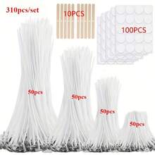 310/510 Pcs Candle Making Supplies Set, 1"/3.94"/6"/8" Candles, 10 Candle Holders And 100 Candle Label Stickers, For Pillar Candles And Candle DIY - White - View 8