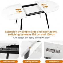 Extendable Dining Table And Chairs Set Of 4, Oval Mable Effect Table With Upholstered Chairs (Grey Line, Set Of 4) - 4 Pieces Of Linen Gray 6 Dots - View 8