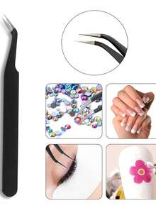 12格6种尺寸透明水晶AB水钻，包含镊子和点钻笔，2000颗3D圆形水晶美甲装饰，适用于面部和眼部化妆，DIY美甲工艺 - 彩色 - 查看 8