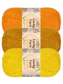 3pcs High Quality 4-Ply 100% Acrylic Yarn, Suitable For DIY Knitting And Crochet Projects - Great For Scarves, Blankets, Sweaters And Rugs - Available In Multiple Colors, Autumn/Winter - Multicolor - View 15