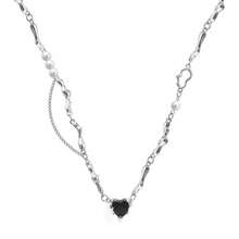 1pc Luxury Niche Chic Black Heart Lava Necklace, Gift For Women, Wedding