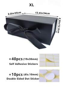 Foldable Thick Cardboard Gift Box, Rectangular, Magnetic Lid, With Ribbon, Suitable For Groomsmen Proposal, Wedding, Christmas, Halloween, Birthday Gift Packaging - Multicolor - View 9