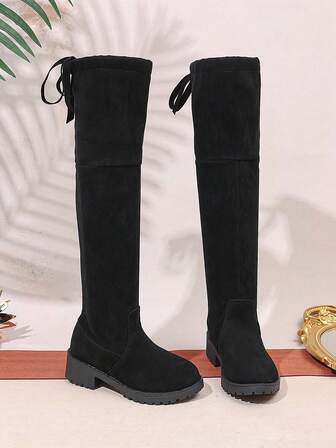 1 Pair Classic Fashion All-Season Over-The-Knee High Boots, Suitable For Daily Wear And Vacation, Girls Boots