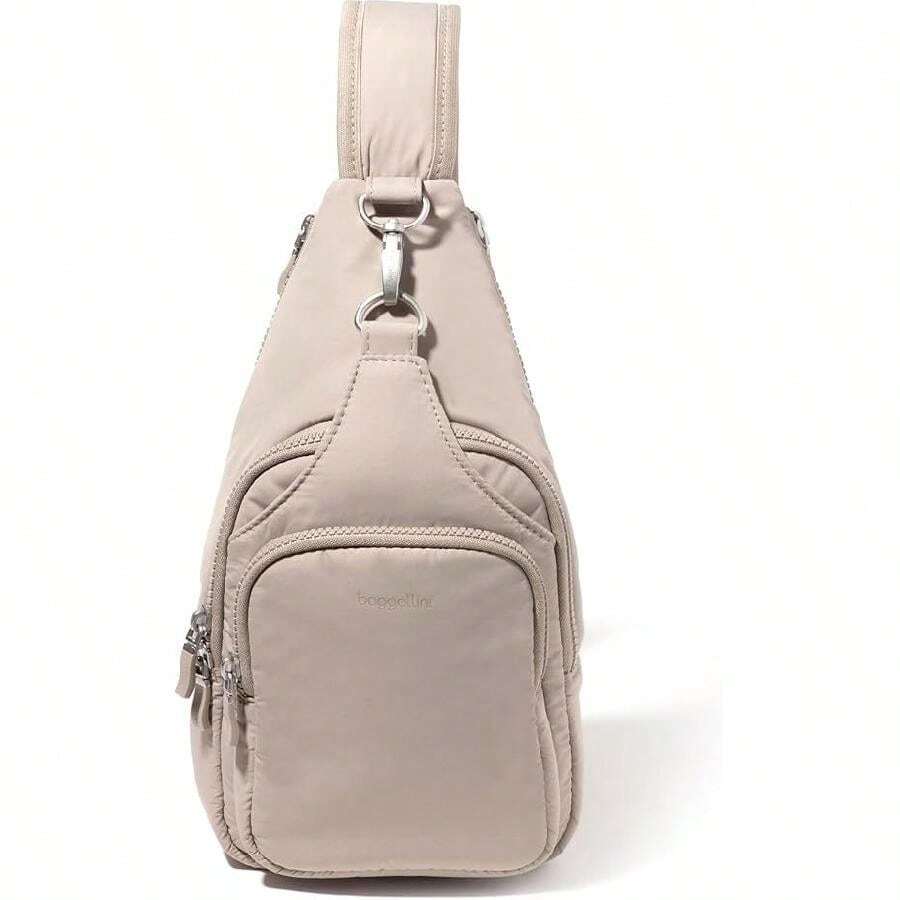 Baggallini Women One Size Moonrock Puff Zipper Pockets Central Park Sling DDR500 - 米色 - 查看 1