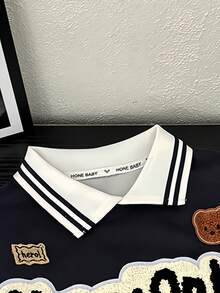 Kids Polo Shirt, Boys Sweatshirt Sports Baseball Jacket, New Style Toddler Spring Autumn 2 In 1 Fashion Lapel Top, Autumn/Winter Children Clothing