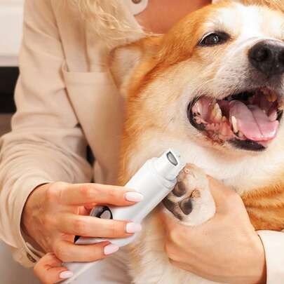 1 pieza, Recortadora inalámbrica de uñas de perro 2 en 1 con diseño de baja emisión de ruido y precisión microscópica para kit de aseo de mascotas, uso diario