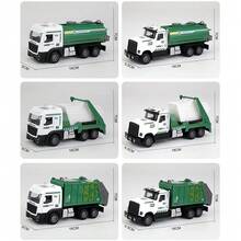 Alloy Construction Vehicles, Fire Truck Toys, Construction Crane Toy Series, Excavator, Mixer Truck, Bulldozer, Forklift, Dump Truck, Vehicles, With Lights And Sounds, Suitable As Birthday Gifts For Toddlers, Kids, Boys And Girls - Multicolor - View 10