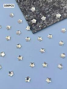 50pcs/100pcs Colorful Star 3D Nail Art Decorations, Random Mixed Colors And Sizes, Including Flat Asymmetric Five-Pointed Stars, Rose Red, Sea Blue, Light Pink 3D Nail Rhinestones, Nail Gems, Nail Art Tools, Women/Girls Nail Art Accessories, Nail Stickers Nail Charms - Multicolor - View 20
