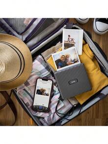 FujiFilm Link WIDE Mobiler Fotodrucker (inkl. 20 Blatt Fotopapier) Tragbarer Großformat-Polaroid-Fotodruck Bluetooth-Konnektivität Intelligente Bearbeitung Ideales Geschenk
