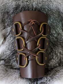 1PC Medieval Viking PU Leather Wristband Renaissance Historical Knight's Wristguard For Renaissance Viking Faire Larp Halloween Costume Accessory Carnival - 1pc - View 9