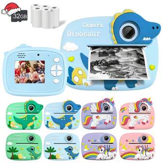 Nueva cámara de impresión de alta definición 1080P para niños, se puede emparejar con varias estilos de cámaras de impresión, se puede hacer DIY, adecuada para diversos regalos festivos