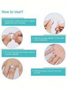 透明戒指尺寸调节器，隐形戒指尺寸调节器，女士戒指尺寸缩小隐形贴纸，透明DIY缝纫珠宝工具套装，戒指尺寸调节器套装 - 适用于结婚戒指和珠宝，佩戴舒适