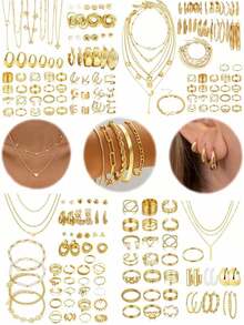 Random Jewelry 30Pcs Delicate Dainty Set Women Everyday Minimalist Layering Stackable Idea