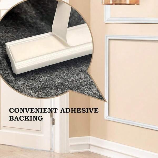 1pc 2m X 3.2cm Peel And Stick Chair Rail Molding Panel For Home Decor And Wall Protection, Suitable For Room DIY