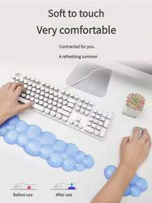 Transparent Cloud Shaped Wrist Rest Pad, Non-Slip Silicone Keyboard Mouse Pad, Creative Office Laptop Wrist Support