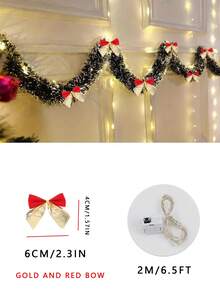 2-metrowy/6,5-stopowy świąteczny wieniec świetlny, z 20 diodami LED i 6 kokardkami, do domu, ogrodu, sypialni, na imprezę, do dekoracji wnętrz/zewnętrznych, do pokoju, do dekoracji bożonarodzeniowych, do sypialni, do dekoracji imprezowych, na święta, do festiwalu, na prezent bożonarodzeniowy, na Święto Dziękczynienia, do ozdoby choinkowej, na Halloween, do dekoracji bożonarodzeniowych, na Święto Dziękczynienia, na wesele, na urodziny.