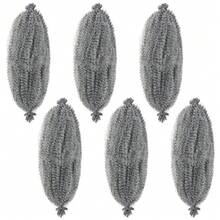 6 Packs African Kinky Wavy Hair Extensions, Springy Afro Kinky Coily Hair Extensions, Pre-Stretched Crochet Locs Hair Extensions - Gray Ombre - View 18