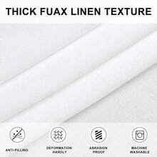 Round Linen Table Cover 50 Inch - Wrinkle And Stain Resistant Washable Polyester Fabric Table Cloth For Dining Room Kitchen Party, White - White50Round - View 4