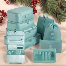 9 buc genți de depozitare pentru călătorie, cuburi organizatoare cu geantă cosmetică, cuburi de ambalare prin compresie, organizator de bagaje pentru haine, pantofi, rochii, cadouri, studenți