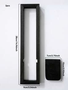 1件/2件复古乡村风格木质壁挂式置物架，黑色简约几何设计，适用于室内客厅墙面、窗台、壁炉架、室外花园墙面（不含蜡烛） - 彩色 - 查看 4