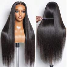 200 Density 40 Inch13x4 13x6 HD Lace Front Wigs Glueless Human Hair Pre Plucked With Baby Hair 200 Density Transparent Bone Straight Lace Frontal Wigs For Women Natural Black Color - 自然色&黑色系 - 查看 9