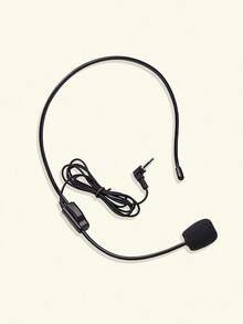1pc Wired Headset Microphone, Rotatable Headband Microphone, Universal Amplifier Microphone For Voice Assistant, Suitable For Singing, Speeches, Teaching, Tour Guide - No Battery Required