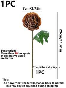 1/3/12 piezas Flores artificiales de peonía, flores de seda falsas para el Día de la Madre, San Valentín, centros de mesa de boda, fiesta nupcial, decoración de mesa de comedor, hogar, fiesta de cumpleaños, 29 cm/Sin jarrón