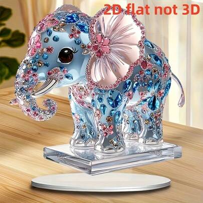 1 PCS 2D Elephant-Themed Acrylic Decorative Set - Suitable For Bedrooms, Kitchens, Living Rooms And Other Scenes | No Power Required, Perfect For Holiday Displays