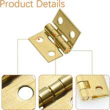 10/50/100 件迷你黄铜铰链 180 度微型家具木盒珠宝盒玩具屋橱柜 DIY 配件 - 优雅的镀黄铜迷你铰链，适用于装饰珠宝盒、橱柜门、玩具屋家具和工艺品，包括钉子 - 多種色 - 查看 5