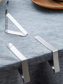 12/24 szt. klipsów do obrusów - wytrzymałe klipsy do stołów piknikowych, zaciski do obrusów ze stali nierdzewnej, uchwyty na obrusy idealne na pikniki w restauracjach, namioty, wesela, przyjęcia z okazji ukończenia szkoły - Szary - Zobacz 2