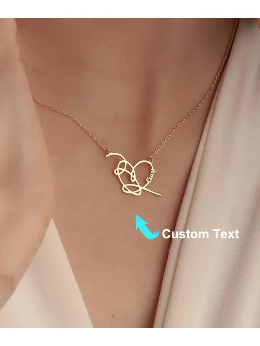 定制明星签名项链 - 个性化韩流偶像吊坠，配不锈钢吊牌，送给韩国流行音乐组合粉丝的完美礼物，女士时尚首饰，女士珠宝