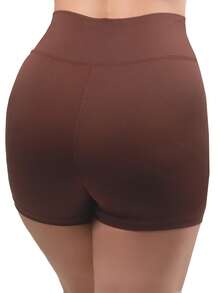 Kit 3 Premium Fitness Shorts High-Rise Women's Gym Bermuda Shorts - 黑色,白色,棕色 - 查看 11