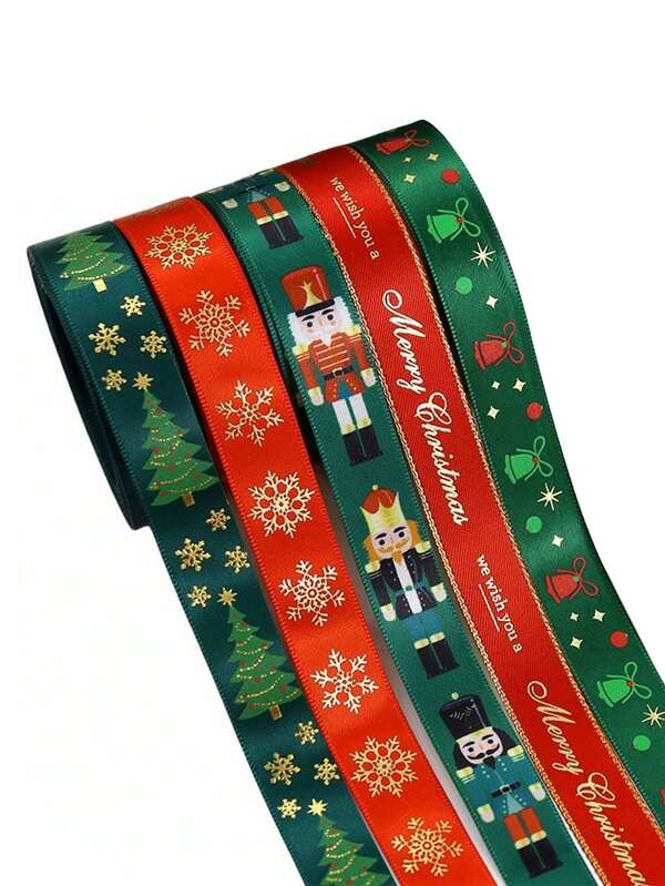 5 Metri 16mm Nastro Natalizio Stampato In Gros Grain Per Decorazioni Natalizie Fai Da Te, Confezioni Regalo, Decorazioni Per La Casa, Decorazioni Natalizie, Decorazioni Per Ambienti Invernali